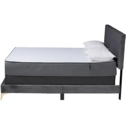 Kirkland's Home Beds & Headboards-Abba Velvet Ribbed Queen Bed Frame