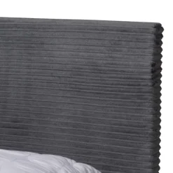 Kirkland's Home Beds & Headboards-Abba Velvet Ribbed Queen Bed Frame