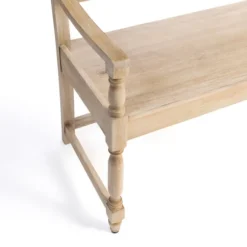 Kirkland's Home Benches & Ottomans-Abby Whitewashed Wood Bench