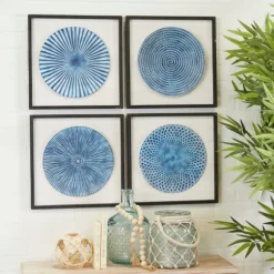 Kirkland's Home Wall Plaques-Abstract Coastal 4-Pc. Framed Print Set