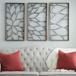 Kirkland's Home Wall Plaques-Abstract Floral Panel Plaques, Set Of 3