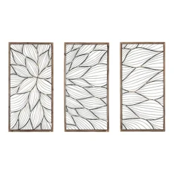 Kirkland's Home Wall Plaques-Abstract Floral Panel Plaques, Set Of 3