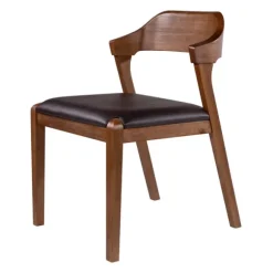 Kirkland's Home Dining Chairs-Acacia Wood And Faux Leather Dining Chair