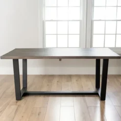 Kirkland's Home Dining Tables-Acacia Wood And Metal Industrial Dining Table