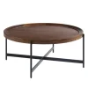 Kirkland's Home Coffee Tables-Acacia Wood Round Tray Top Coffee Table