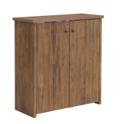 Kirkland's Home Entryway Furniture-Acacia Wood X Back Storage Shoe Cubbie
