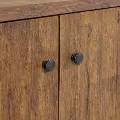 Kirkland's Home Entryway Furniture-Acacia Wood X Back Storage Shoe Cubbie