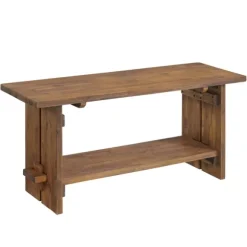 Kirkland's Home Benches & Ottomans-Aged Brown Acacia Wood Board Bench