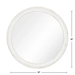 Kirkland's Home Decorative Mirrors-Aged Wood Round Mirror