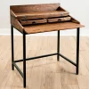 Kirkland's Home Office Furniture-Aiden Acacia Wood Writing Desk