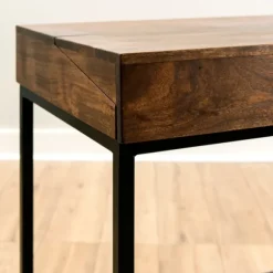 Kirkland's Home Office Furniture-Aiden Acacia Wood Writing Desk