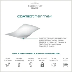 Kirkland's Home Curtains & Drapes-Alabaster Blackout 2-Pc. Curtain Panel Set, 63 In.