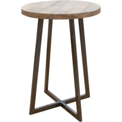 Kirkland's Home Accent & End Tables-Allie Natural Wood And Metal Accent Table