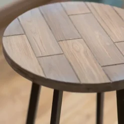 Kirkland's Home Accent & End Tables-Allie Natural Wood And Metal Accent Table