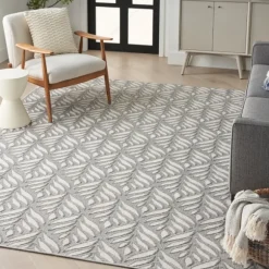 Kirkland's Home Outdoor Rugs-Aloha Ash Botanical Indoor/Outdoor Area Rug, 7X10