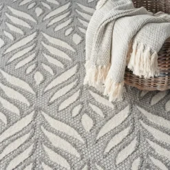 Kirkland's Home Outdoor Rugs-Aloha Ash Botanical Indoor/Outdoor Area Rug, 7X10