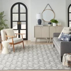 Kirkland's Home Outdoor Rugs-Aloha Ash Botanical Indoor/Outdoor Area Rug, 7X10