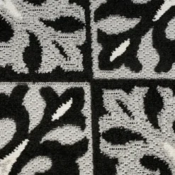 Kirkland's Home Outdoor Rugs-Aloha Black Geometric Indoor/Outdoor Area Rug, 5X7