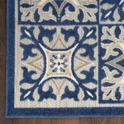 Kirkland's Home Outdoor Rugs-Aloha Blue Geometric Indoor/Outdoor Area Rug, 9X12