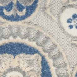 Kirkland's Home Outdoor Rugs-Aloha Blue Medallion Indoor/Outdoor Area Rug, 5X7