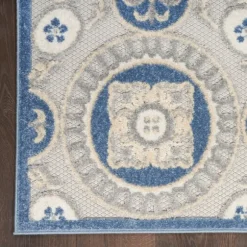 Kirkland's Home Outdoor Rugs-Aloha Blue Medallion Indoor/Outdoor Area Rug, 5X7