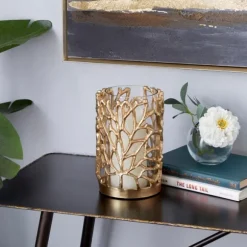 Kirkland's Home Candle Holders-Aluminum Coral Hurricane, 8 In.