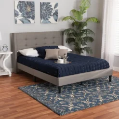 Kirkland's Home Beds & Headboards-Amala Button Tufted Queen Bed Frame