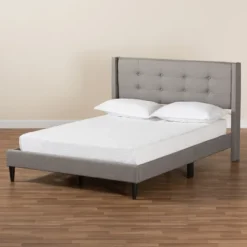 Kirkland's Home Beds & Headboards-Amala Button Tufted Queen Bed Frame
