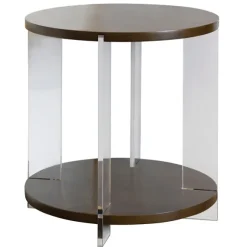 Kirkland's Home Accent & End Tables-Amari Chestnut Acrylic Side Table