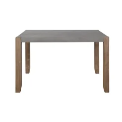 Kirkland's Home Dining Tables-Amber Wood Faux Concrete Top Dining Table