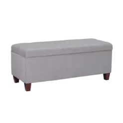 Kirkland's Home Entryway Furniture-Amelia Tufted Shoe Storage Ottoman Bench