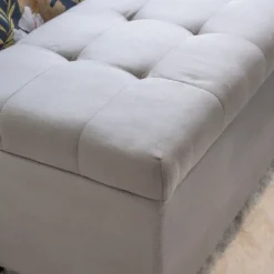 Kirkland's Home Entryway Furniture-Amelia Tufted Shoe Storage Ottoman Bench