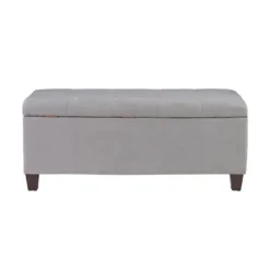 Kirkland's Home Entryway Furniture-Amelia Tufted Shoe Storage Ottoman Bench