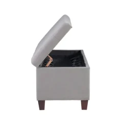 Kirkland's Home Entryway Furniture-Amelia Tufted Shoe Storage Ottoman Bench