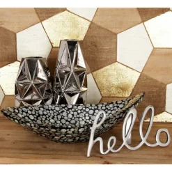 Kirkland's Home Decorative Trays-And Beige Mussel Shell Mother Of Pearl Tray