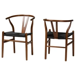 Kirkland's Home Dining Chairs-And Black Wishbone Dining Chairs, Set Of 2