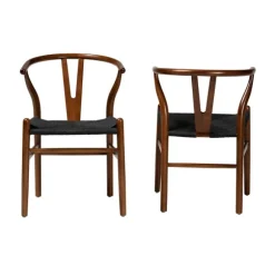 Kirkland's Home Dining Chairs-And Black Wishbone Dining Chairs, Set Of 2