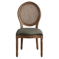 Kirkland's Home Dining Chairs-And Brown Cane Oval Back Dining Chair