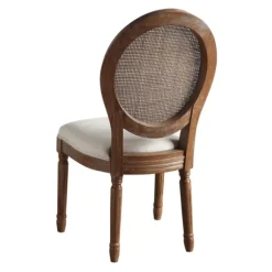 Kirkland's Home Dining Chairs-And Brown Cane Oval Back Dining Chair