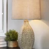 Kirkland's Home Table Lamps-And Cream Textured Table Lamp