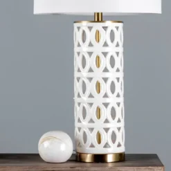 Kirkland's Home Table Lamps-And Gold Cut-Out Ovals Table Lamp