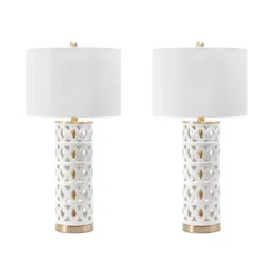 Kirkland's Home Table Lamps-And Gold Cut-Out Ovals Table Lamp