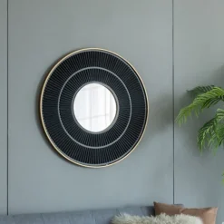 Kirkland's Home Decorative Mirrors-And Gold Double Ribbed Wall Mirror