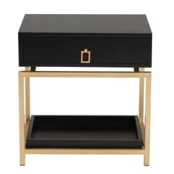Kirkland's Home Nightstands-And Gold 1-Drawer Nightstand