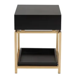 Kirkland's Home Nightstands-And Gold 1-Drawer Nightstand
