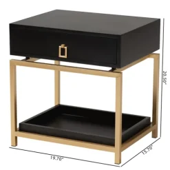 Kirkland's Home Nightstands-And Gold 1-Drawer Nightstand