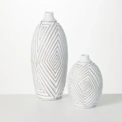 Kirkland's Home Vases-And Gold Ribbed Mod Vases, Set Of 2