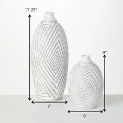 Kirkland's Home Vases-And Gold Ribbed Mod Vases, Set Of 2