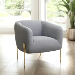 Kirkland's Home Accent Chairs-And Gold Rounded Back Accent Chair