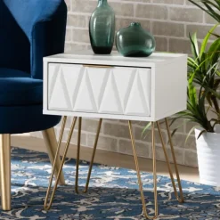 Kirkland's Home Accent & End Tables-And Gold Single Drawer Accent Table